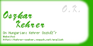 oszkar kehrer business card